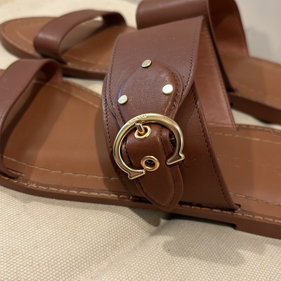 Coach Harlow Women’s Brown Leather Sandals, 7.5 B - Picture 3 of 7